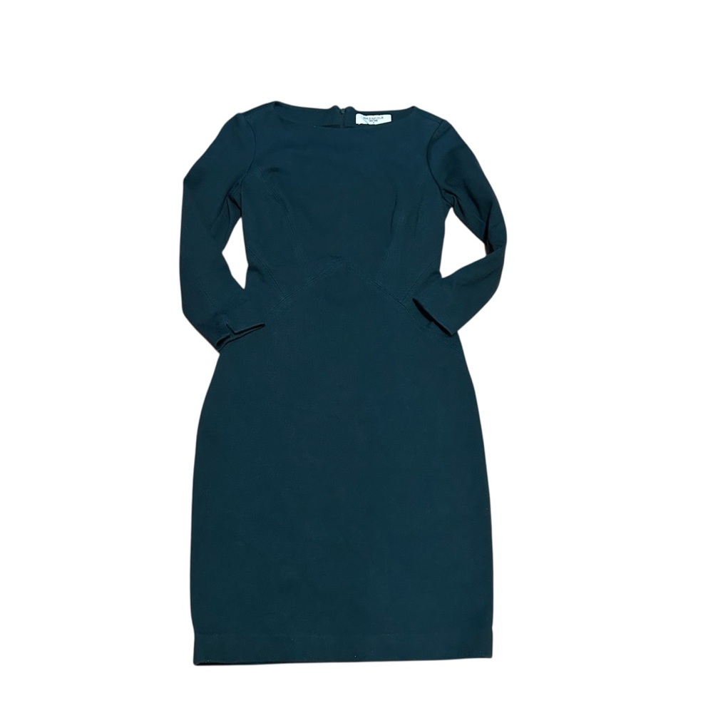 MM.LaFleur Teal Long Sleeve Sheath Dress